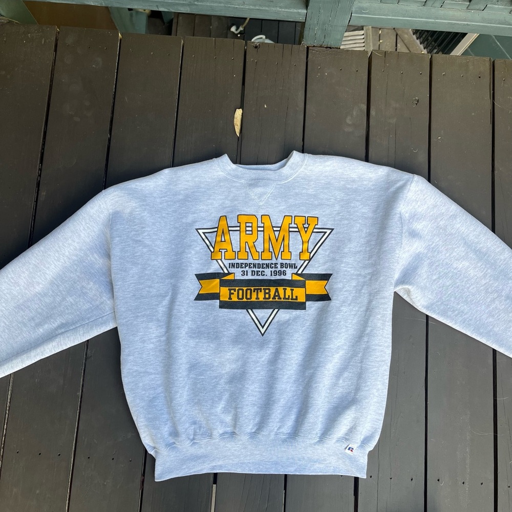 Russell Athletic Gray Army Football Crewneck Sweater